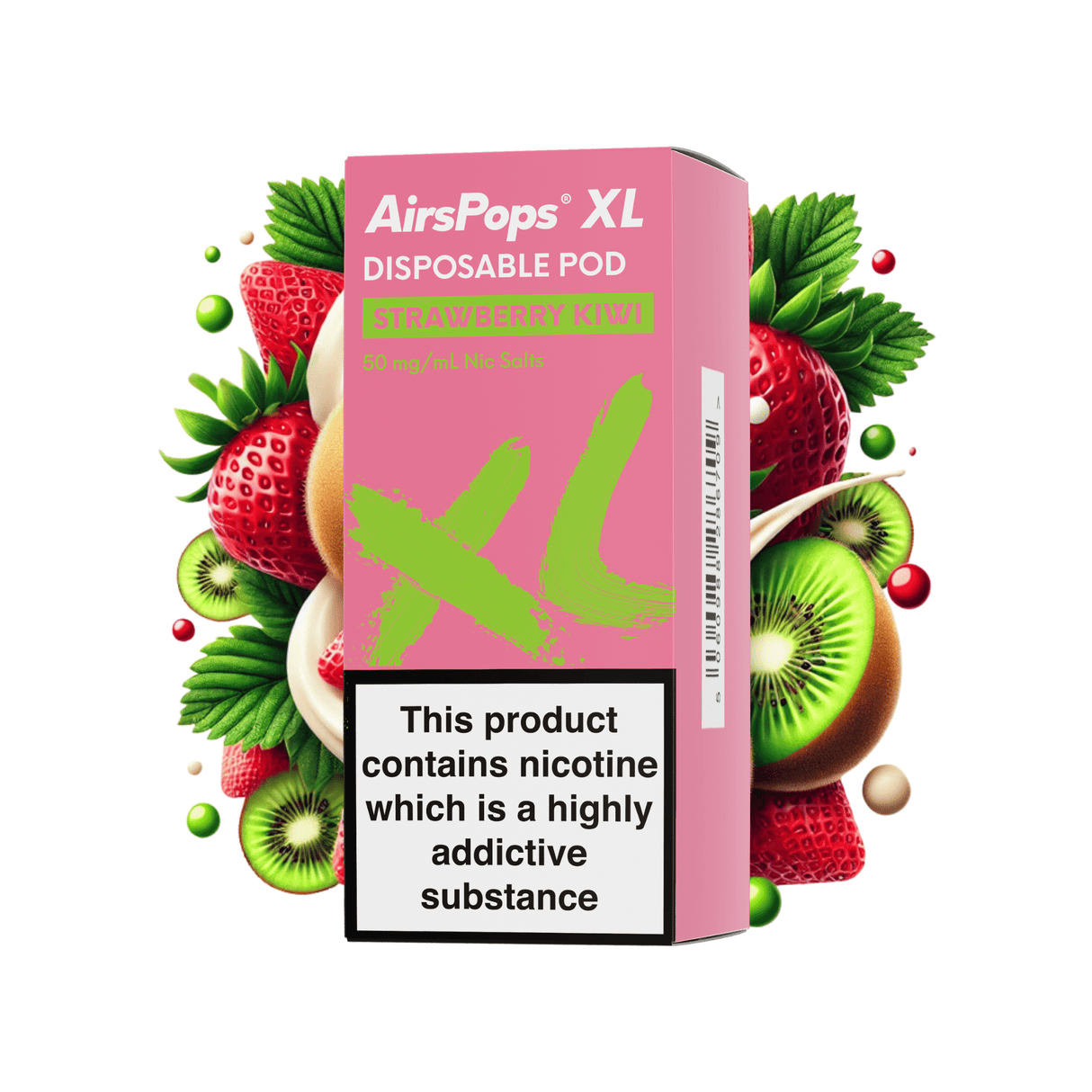 Strawberry Kiwi AirsPops XL Prefilled Disposable Pod 10ml - 5% | Airscream AirsPops | Shop Buy Online | Cape Town, Joburg, Durban, South Africa