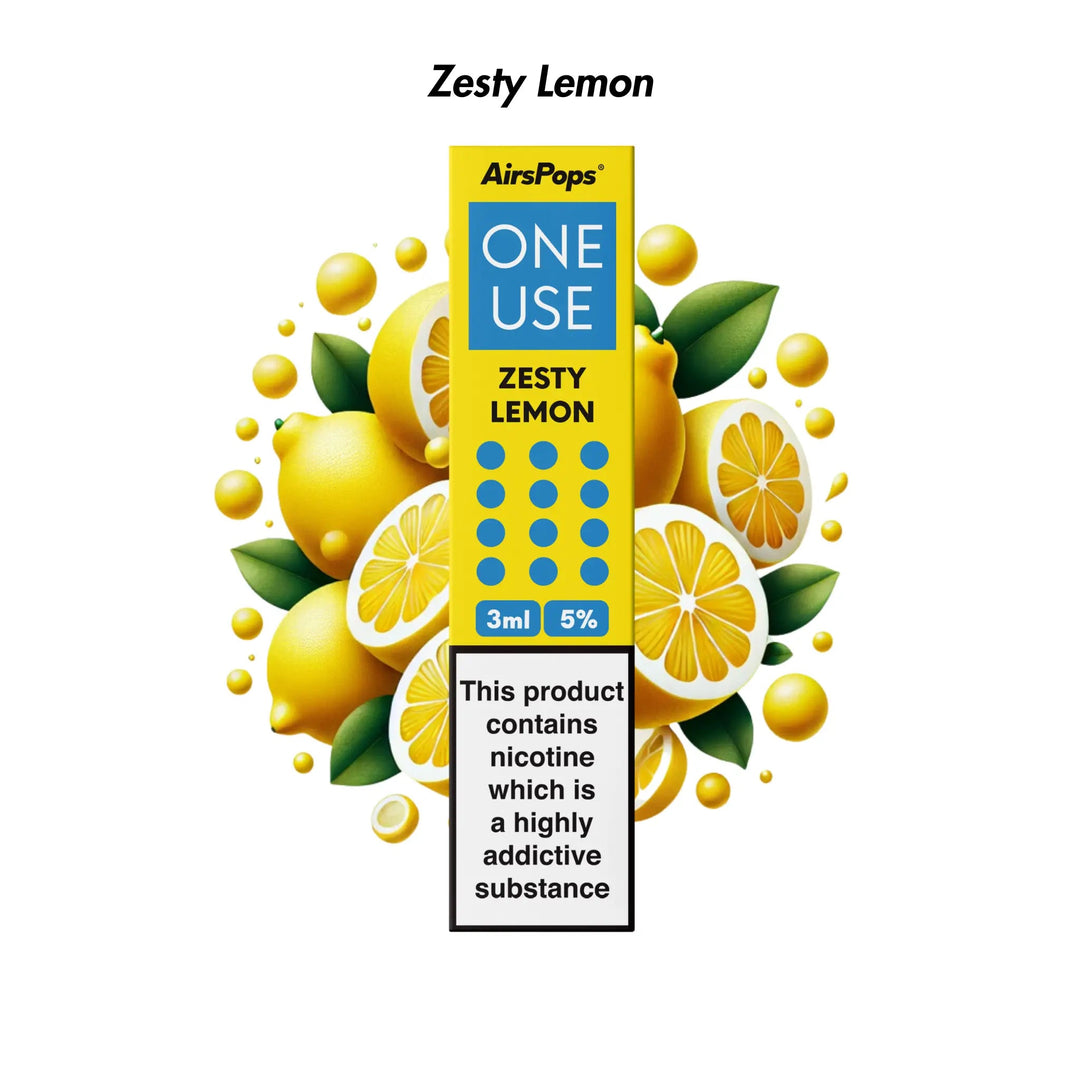 Zesty Lemon Airscream AirsPops ONE USE 3ml Disposable Vape - 5% | Airscream AirsPops | Shop Buy Online | Cape Town, Joburg, Durban, South Africa