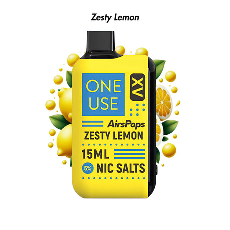 Zesty Lemon AirsPops ONE USE 15ml XV 8500 Disposable Vape - 5% | Airscream AirsPops | Shop Buy Online | Cape Town, Joburg, Durban, South Africa