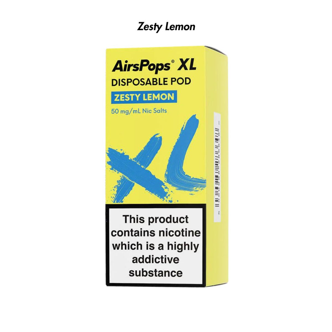 Zesty Lemon AirsPops XL Prefilled Disposable Pod 10ml - 5.0% | Airscream AirsPops | Shop Buy Online | Cape Town, Joburg, Durban, South Africa