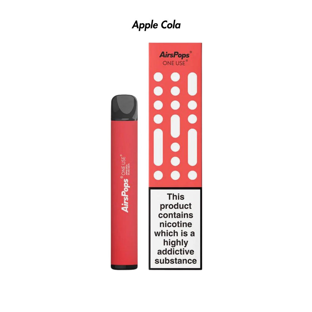 Apple Cola AirsPops ONE USE 3ml Disposable from The Smoke Organic Store with Fast Delivery in South Africa
