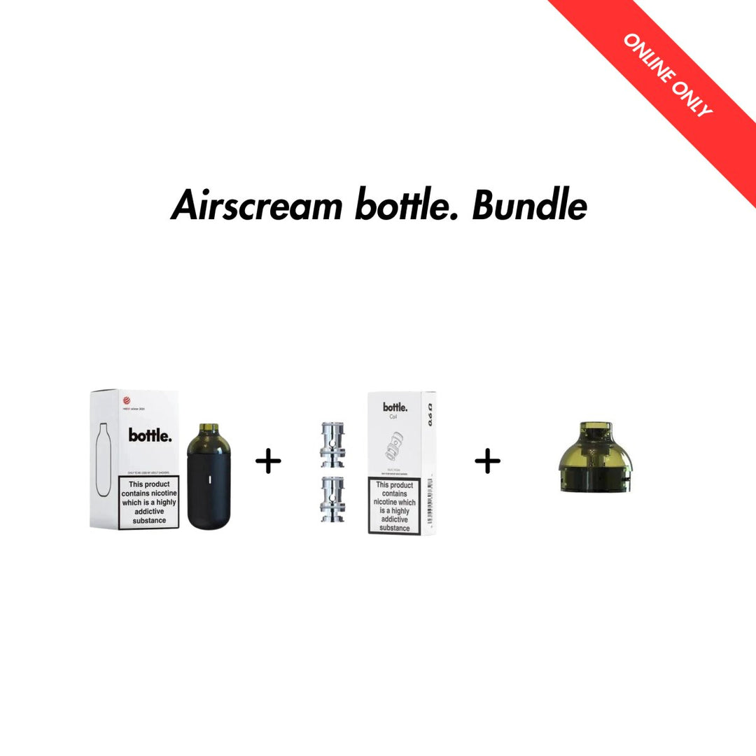 Black 0.4 Ohm Airscream bottle. Bundle | Airscream AirsPops | Shop Buy Online | Cape Town, Joburg, Durban, South Africa