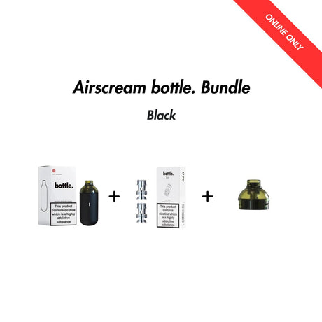 Black 0.4 Ohm Airscream bottle. Bundle | Airscream AirsPops | Shop Buy Online | Cape Town, Joburg, Durban, South Africa