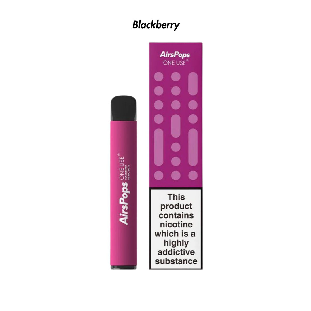 Blackberry AirsPops ONE USE 3ml Disposable from The Smoke Organic Store with Fast Delivery in South Africa