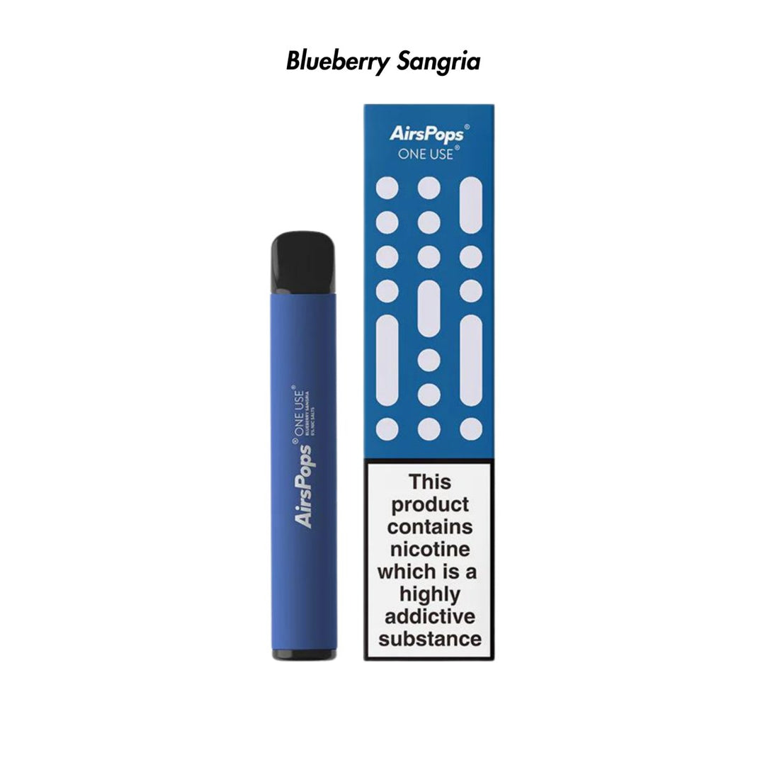 Blueberry Sangria AirsPops ONE USE 3ml Disposable from The Smoke Organic Store with Fast Delivery in South Africa