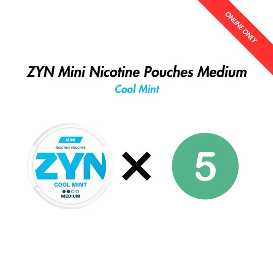 Cool Mint 5-Pack ZYN Mini Nicotine Pouches Bundle - Medium | ZYN | Shop Buy Online | Cape Town, Joburg, Durban, South Africa