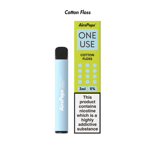Cotton Floss 🆕 Airscream AirsPops ONE USE 3ml Disposable Vape - 5.0% | Airscream AirsPops | Shop Buy Online | Cape Town, Joburg, Durban, South Africa