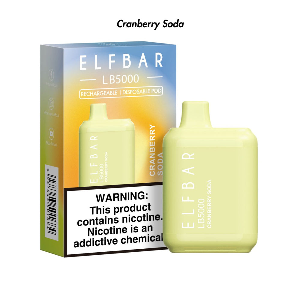 Cranberry Soda 🆕 Elf Bar 5000 Puffs Disposable - 5% | Elf Bar | Shop Buy Online | Cape Town, Joburg, Durban, South Africa