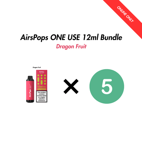 Dragon Fruit Airscream AirsPops ONE USE 12ml Bulk Bundle (5 Pack) | Airscream AirsPops | Shop Buy Online | Cape Town, Joburg, Durban, South Africa