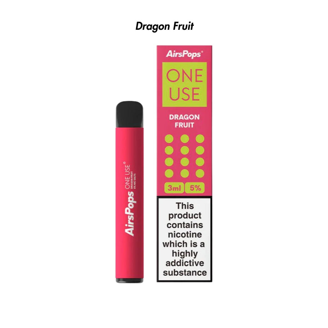 Dragon Fruit AirsPops ONE USE 3ml Disposable from The Smoke Organic Store with Fast Delivery in South Africa
