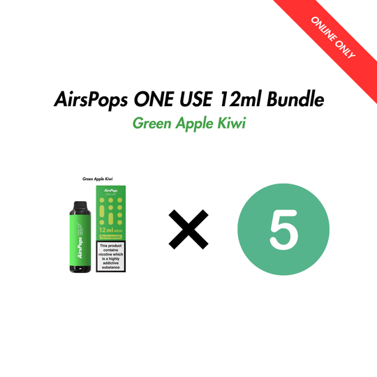 Green Apple Kiwi Airscream AirsPops ONE USE 12ml Bulk Bundle (5 Pack) | Airscream AirsPops | Shop Buy Online | Cape Town, Joburg, Durban, South Africa