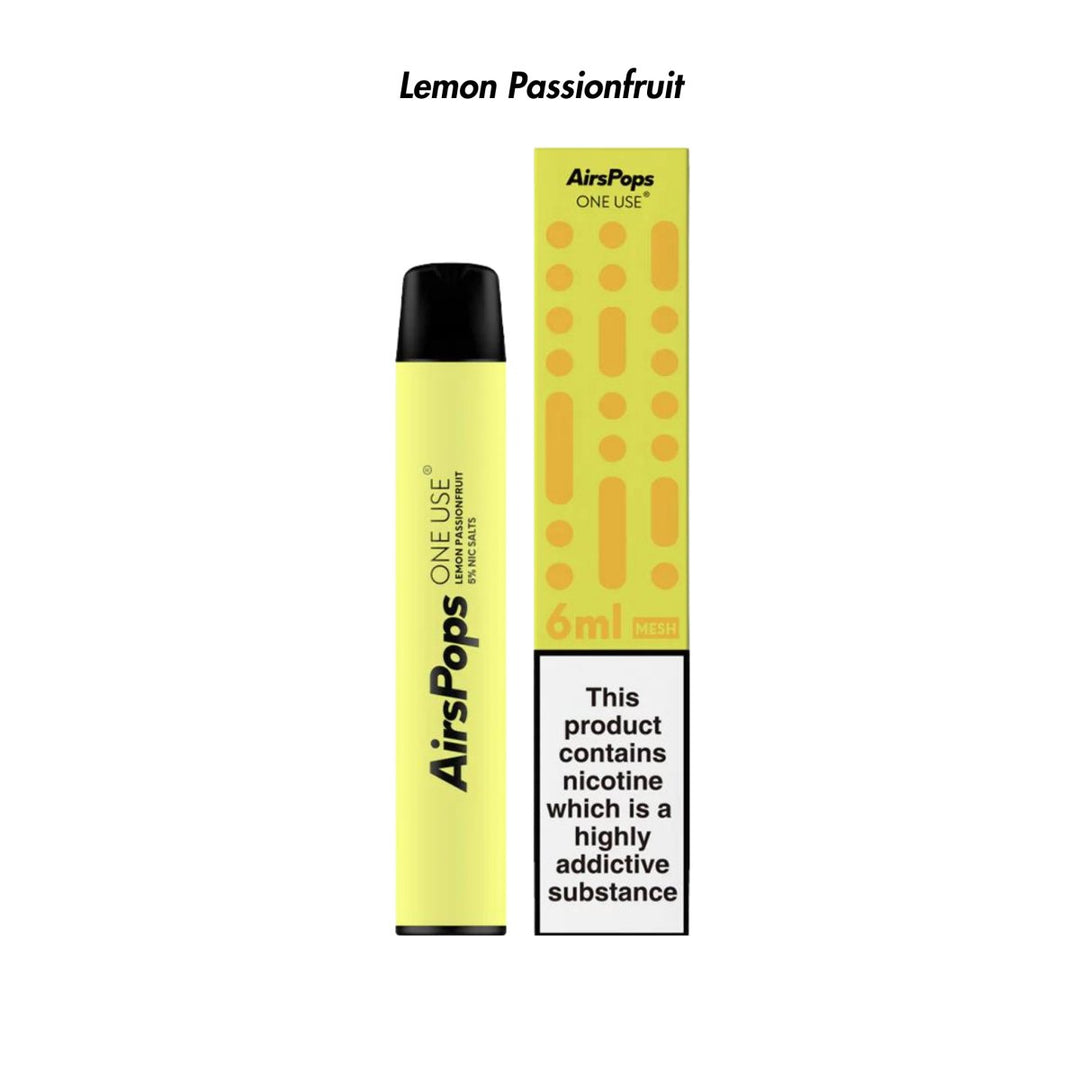 Lemon Passionfruit AirsPops ONE USE 6ml Disposable from The Smoke Organic Store with Fast Delivery in South Africa