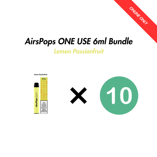 Lemon Passionfruit Airscream AirsPops ONE USE 6ml Bulk Bundle (10 Pack) | Airscream AirsPops | Shop Buy Online | Cape Town, Joburg, Durban, South Africa