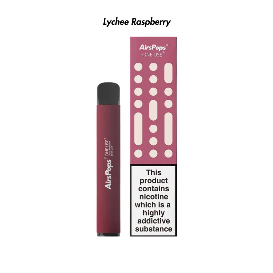 Lychee Raspberry AirsPops ONE USE 3ml Disposable from The Smoke Organic Store with Fast Delivery in South Africa
