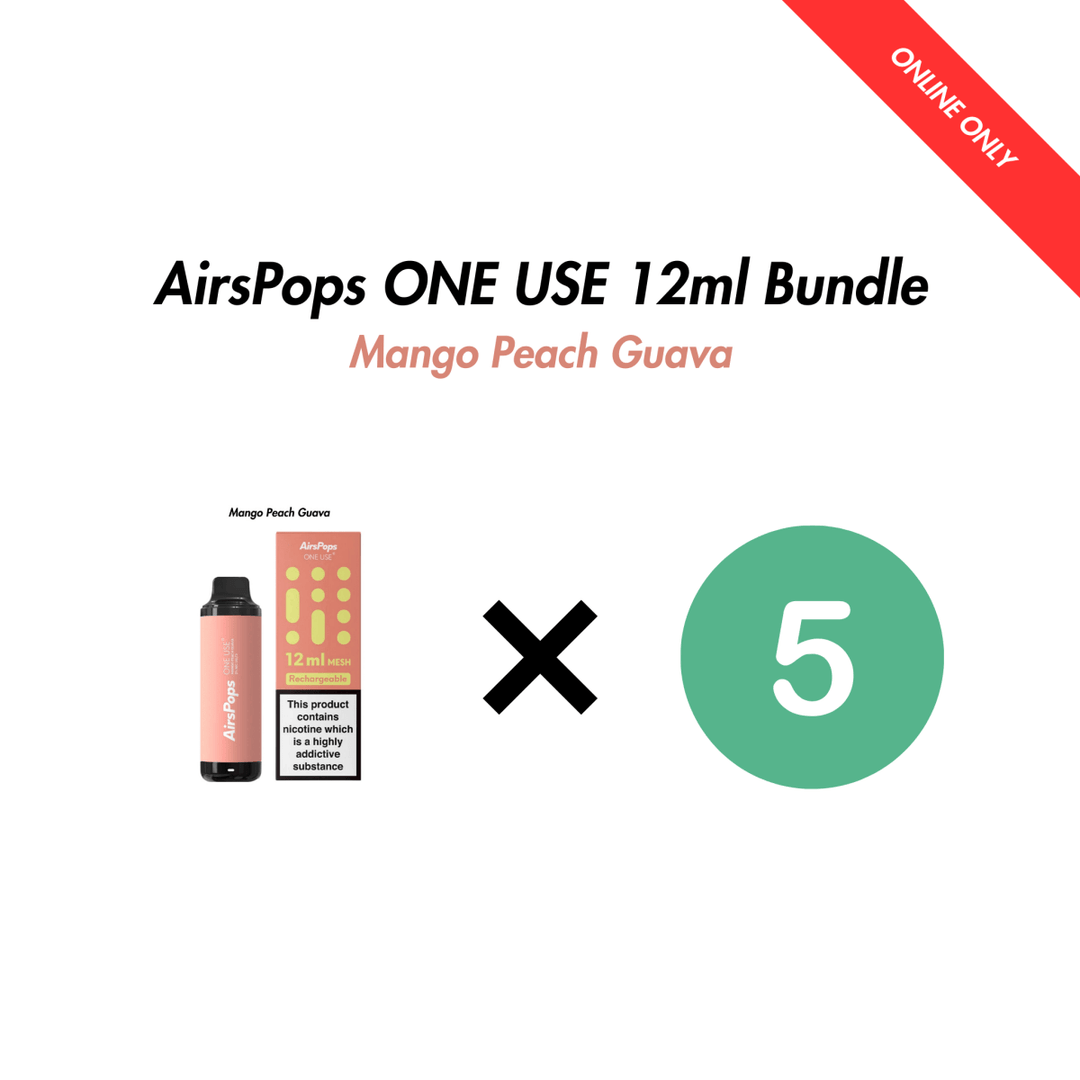 Mango Peach Guava Airscream AirsPops ONE USE 12ml Bulk Bundle (5 Pack) | Airscream AirsPops | Shop Buy Online | Cape Town, Joburg, Durban, South Africa