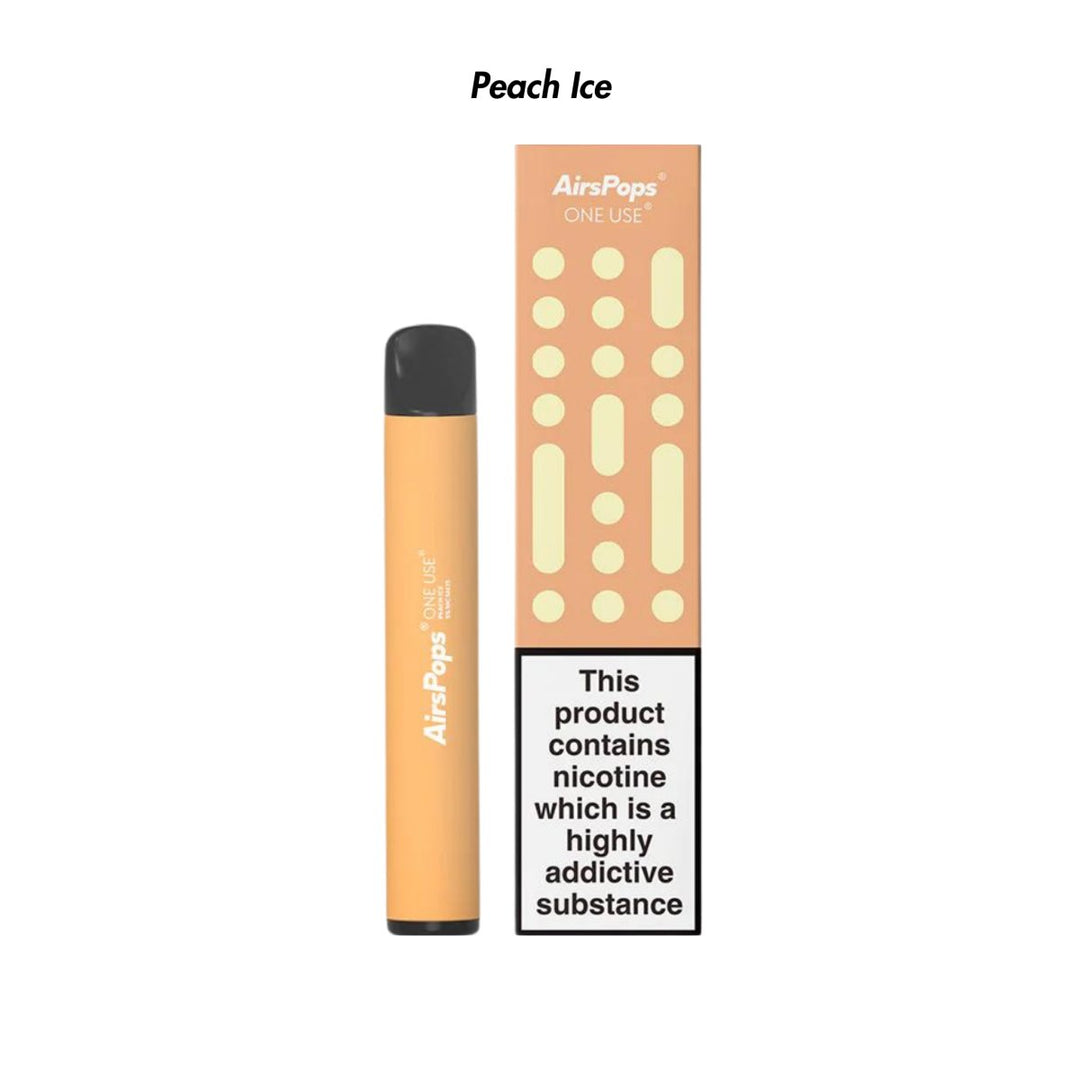 Peach Ice AirsPops ONE USE 3ml Disposable from The Smoke Organic Store with Fast Delivery in South Africa