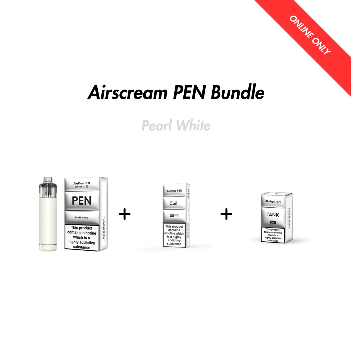 Pearl White 0.4 Ohm Airscream PEN Bundle | Airscream AirsPops | Shop Buy Online | Cape Town, Joburg, Durban, South Africa