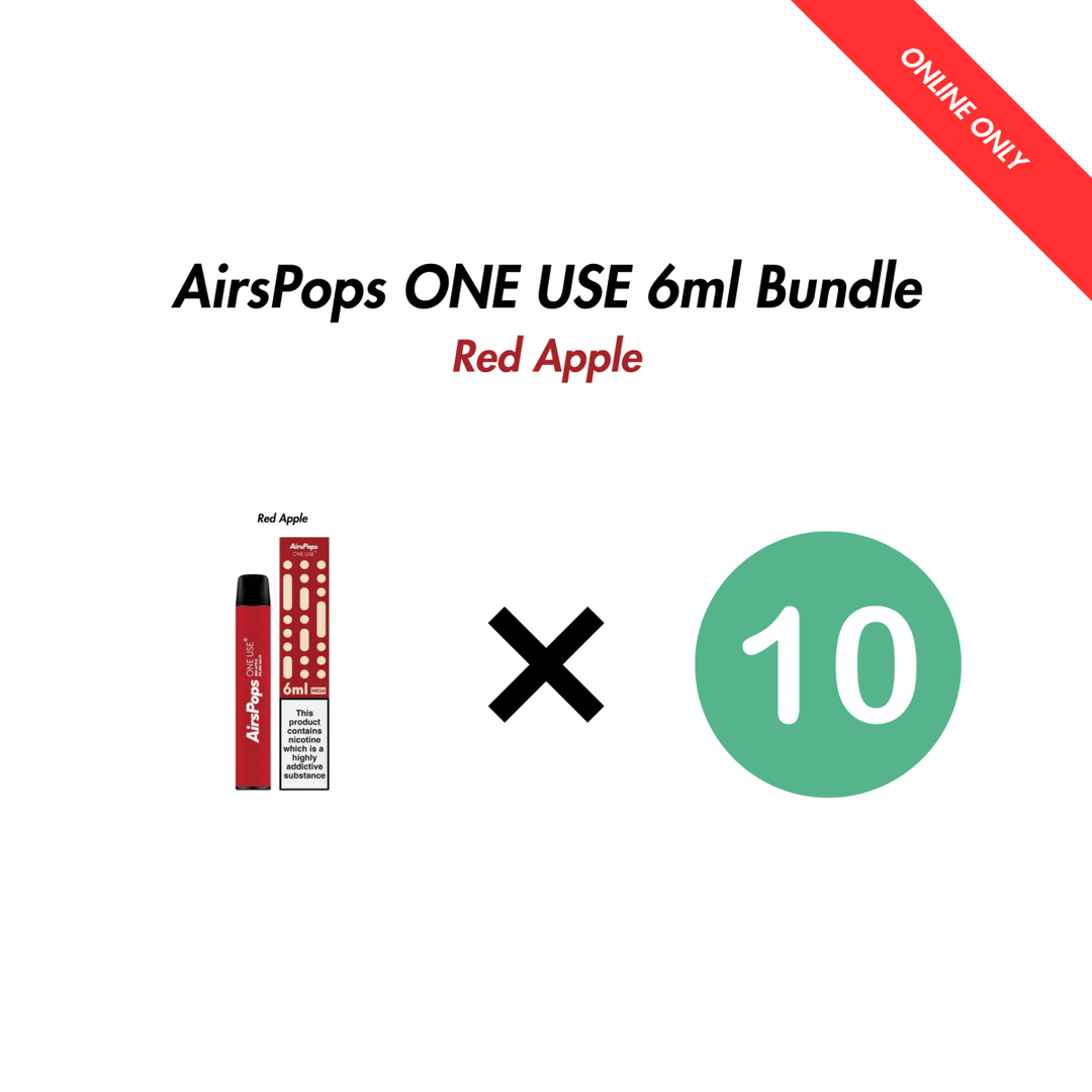 Red Apple Airscream AirsPops ONE USE 6ml Bulk Bundle (10 Pack) | Airscream AirsPops | Shop Buy Online | Cape Town, Joburg, Durban, South Africa