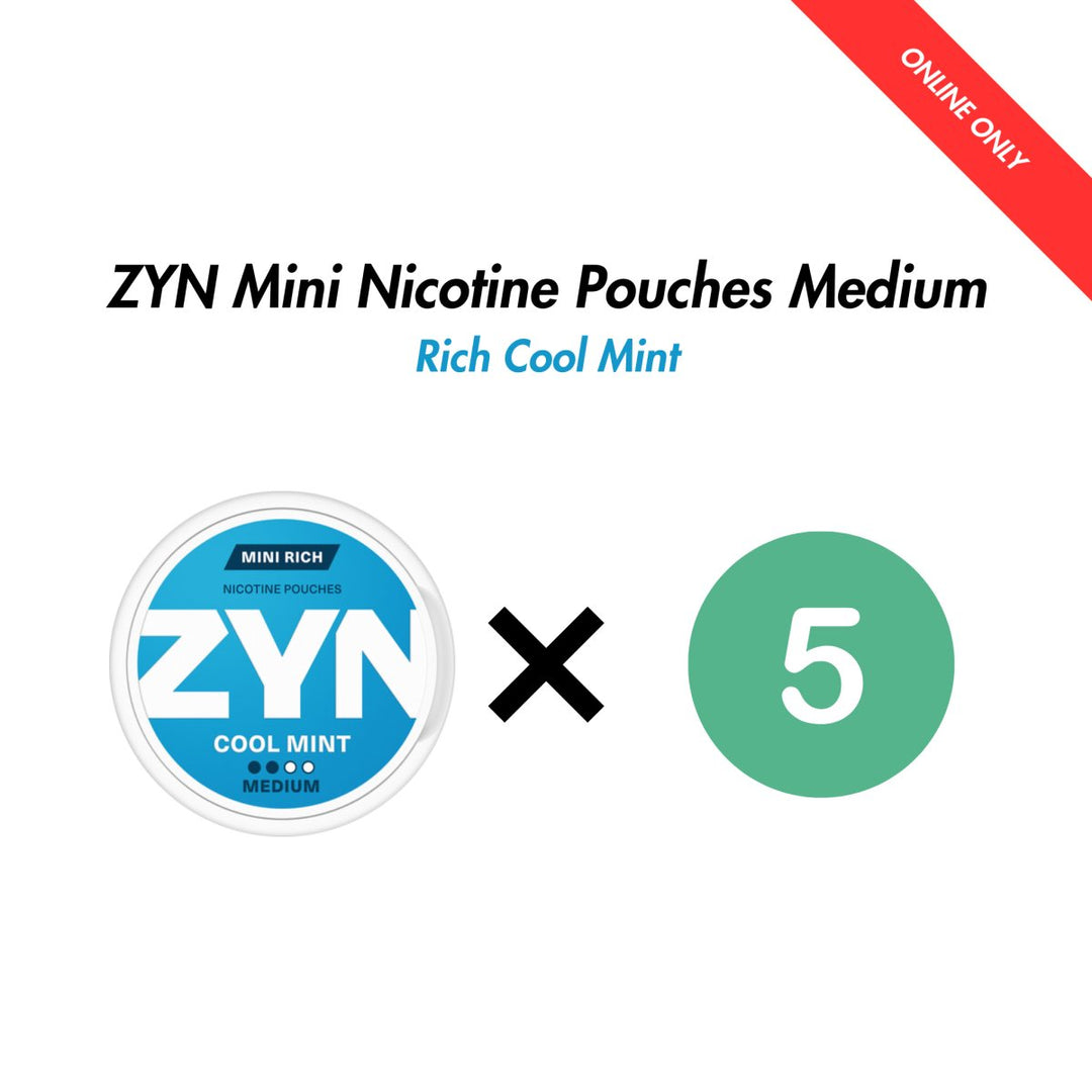 Rich Cool Mint 5-Pack ZYN Mini Nicotine Pouches Bundle - Medium | ZYN | Shop Buy Online | Cape Town, Joburg, Durban, South Africa