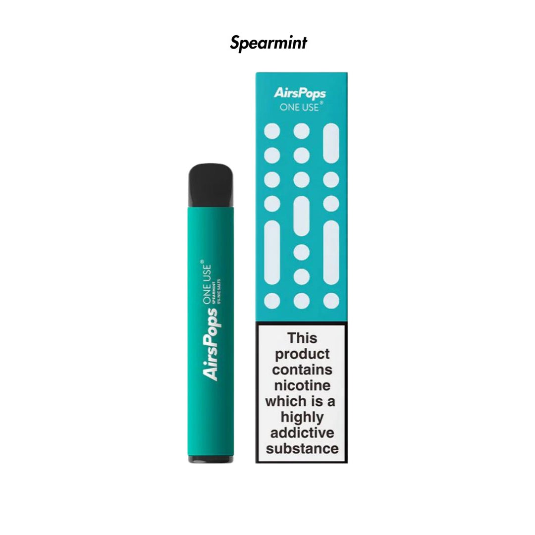 Spearmint AirsPops ONE USE 3ml Disposable from The Smoke Organic Store with Fast Delivery in South Africa