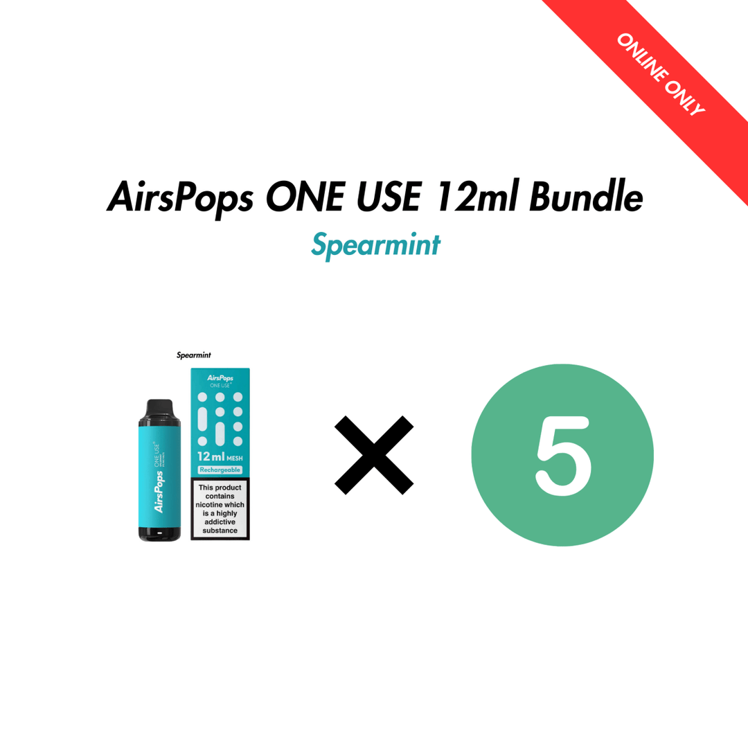 Spearmint Airscream AirsPops ONE USE 12ml Bulk Bundle (5 Pack) | Airscream AirsPops | Shop Buy Online | Cape Town, Joburg, Durban, South Africa